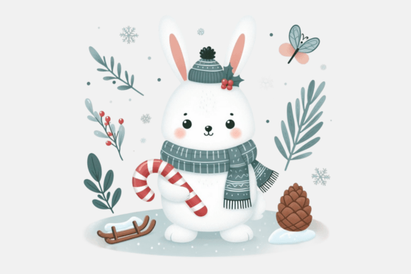 Download Cute Winter Rabbit PNG Sublimation - Sublimation Collection