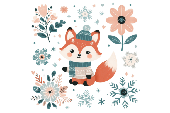 Download Cute Winter Fox PNG Sublimation - Sublimation Collection