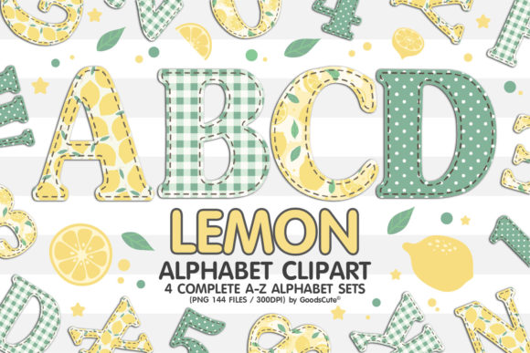 Download Lemon Alphabet Letters Sublimation PNG - Sublimation Collection