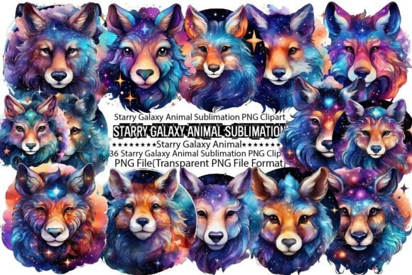 Download Starry Galaxy Animal Sublimation Bundle - Sublimation Collection