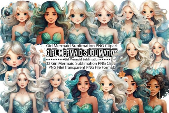 Download Girl Mermaid Sublimation Bundle - Sublimation Collection