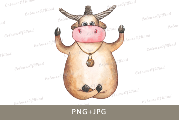 Download Watercolor Bull Sublimation Graphics - Sublimation Collection
