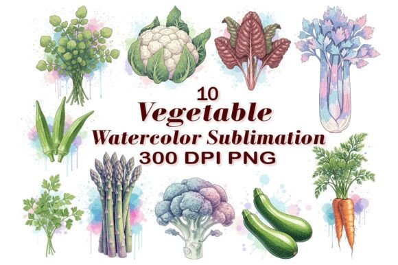 Download Vegetable Watercolor Sublimation Pack - Sublimation Collection
