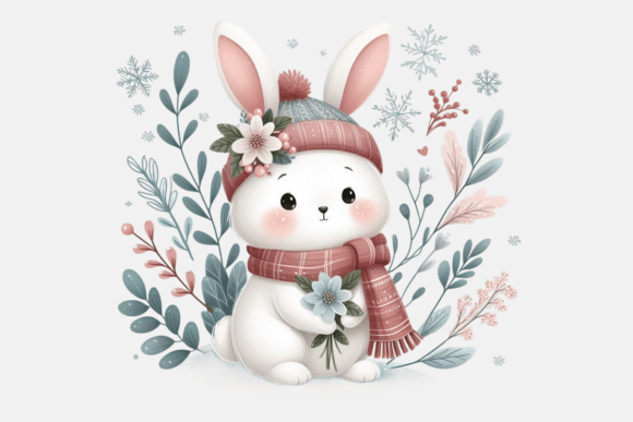 Download Cute Winter Rabbit PNG Sublimation - Sublimation Collection