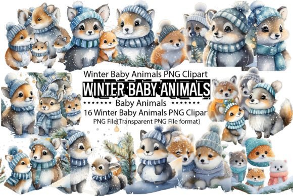 Download Winter Baby Animals Sublimation Bundle - Sublimation Collection