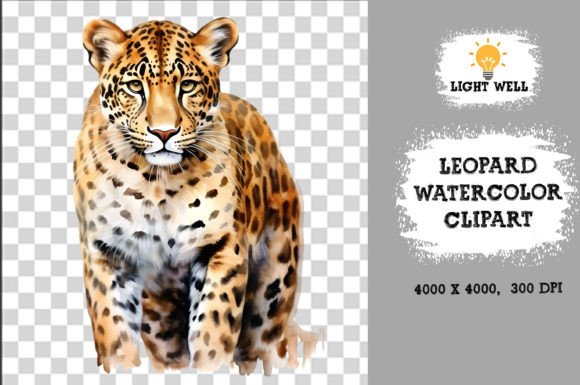 Download Cute Wildlife Leopard Watercolor Clipart - Cute wildlife Collection