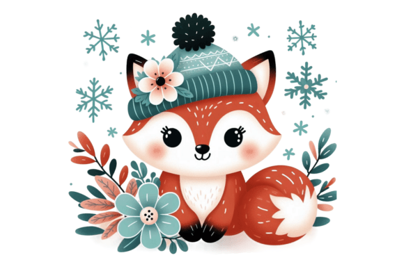 Download Cute Winter Fox PNG Sublimation - Sublimation Collection
