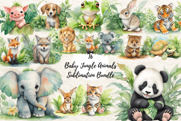 Download Baby Jungle Animals Sublimation ClipArt - Sublimation Collection