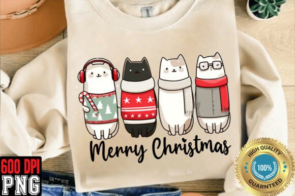 Download Merry Christmas Cats Sublimation - Sublimation Collection