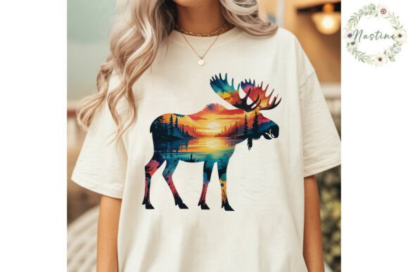 Download Moose Sunset Lake Forest Sublimation PNG - Sublimation Collection