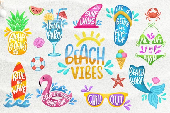 Download Beach Vibes Sublimation Graphics Bundle - Sublimation Collection