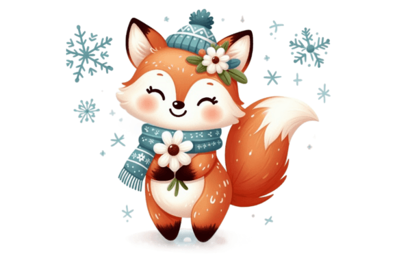 Download Cute Winter Fox PNG Sublimation - Sublimation Collection