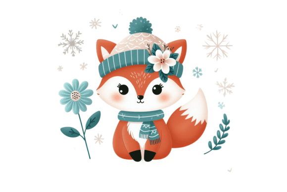 Download Cute Winter Fox PNG Sublimation - Sublimation Collection