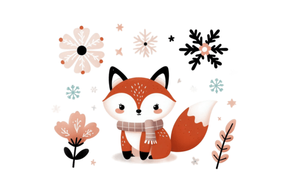 Download Cute Winter Fox PNG Sublimation - Sublimation Collection