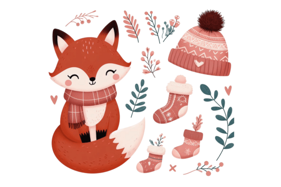 Download Cute Winter Fox PNG Sublimation - Sublimation Collection