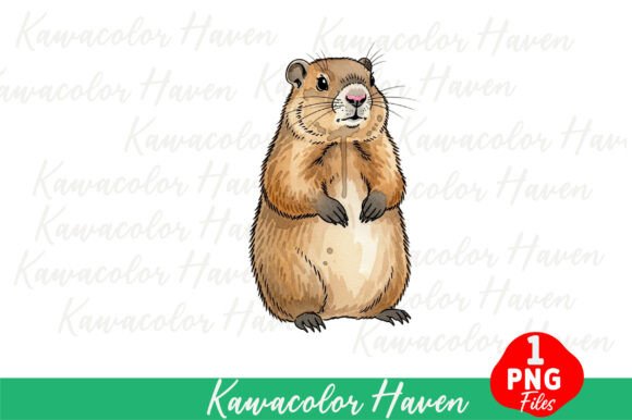 Download Watercolor Groundhog Cute Wildlife Art - Premium Bundle