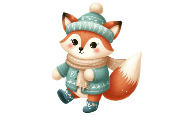 Download Cute Winter Fox PNG Sublimation - Sublimation Collection
