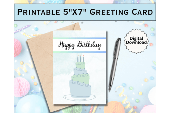Download Birthday Greeting Card Printable Blue - Card Collection