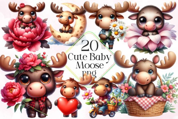 Download Cute Baby Moose Sublimation Clipart - Sublimation Collection
