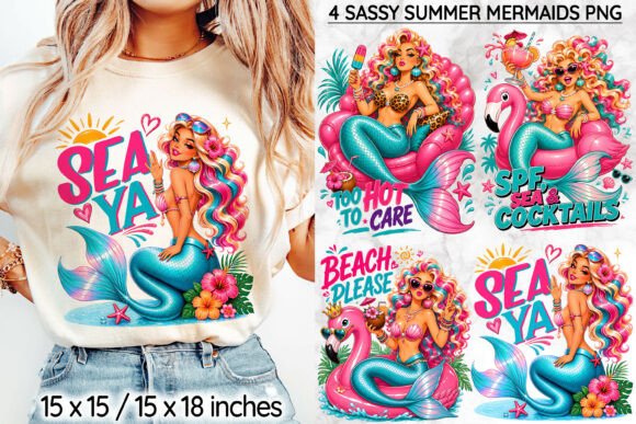 Download Sassy Summer Mermaid Sublimation, Beach - Sublimation Collection