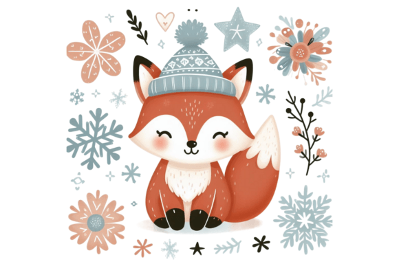 Download Cute Winter Fox PNG Sublimation - Sublimation Collection
