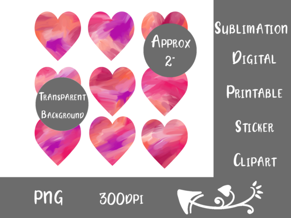 Download Pink Mini Sublimation Painterly Hearts - Sublimation Collection