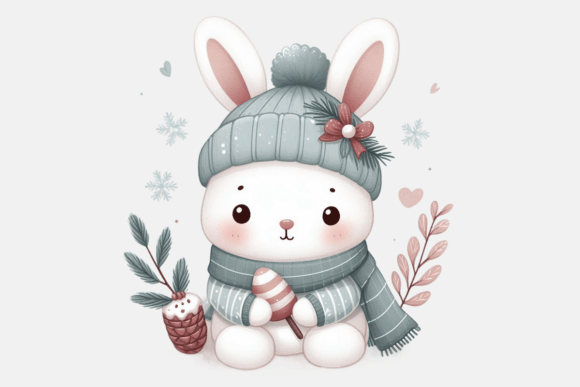 Download Cute Winter Rabbit PNG Sublimation - Sublimation Collection