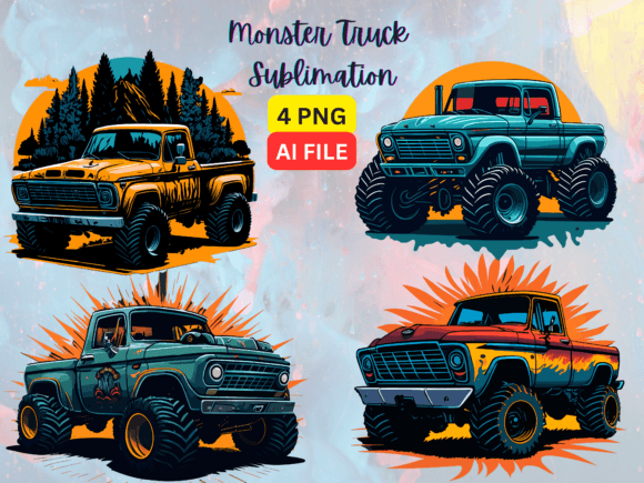 Download Monster Truck Sublimation Graphics - Sublimation Collection