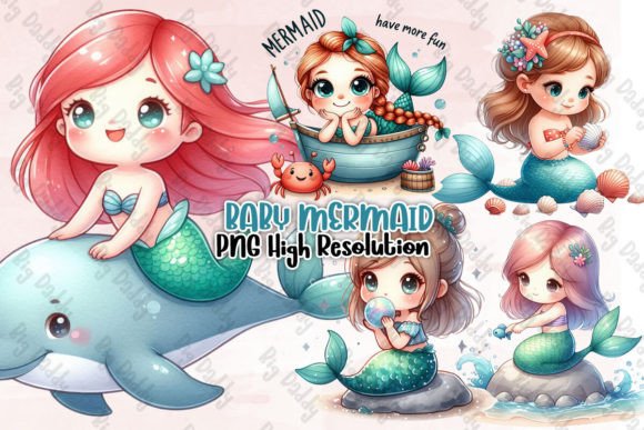Download Baby Mermaid Sublimation Clipart PNG - Sublimation Collection