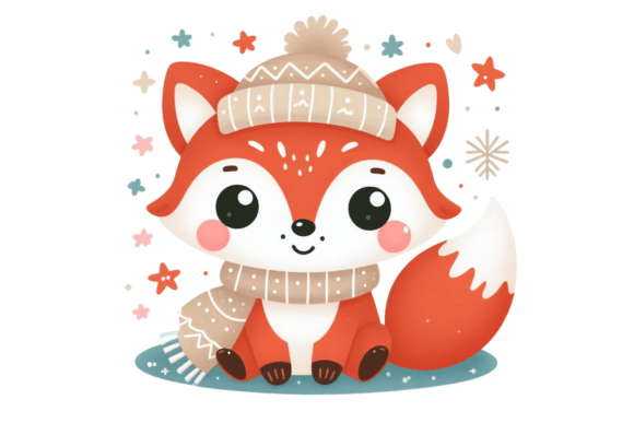 Download Cute Winter Fox PNG Sublimation - Sublimation Collection