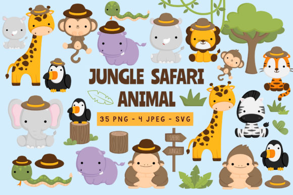 Download Doodle Safari Jungle Animals Clipart - Jungle animals clipart Collection