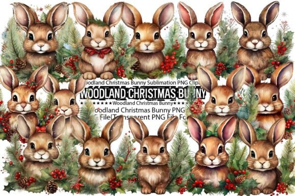 Download Woodland Christmas Bunny Sublimation - Sublimation Collection