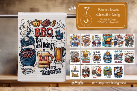 Download BBQ Kitchen Towel Bundle Sublimation Png - Premium Resources