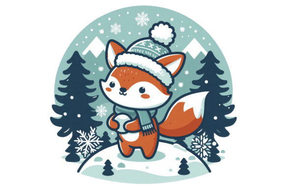 Download Cute Winter Fox PNG Sublimation - Sublimation Collection