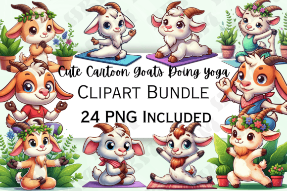 Download Cute Cartoon Goat Yoga Clipart - Premium Resources