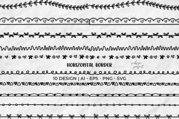 Download 10 Horizontal Border, Decorative Element - Horizontal Collection