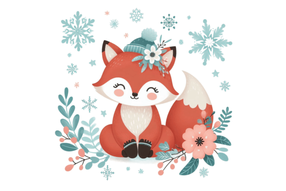 Download Cute Winter Fox PNG Sublimation - Sublimation Collection