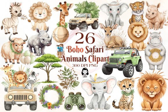 Download Cute Safari Animal Sublimation Clipart - Sublimation Collection