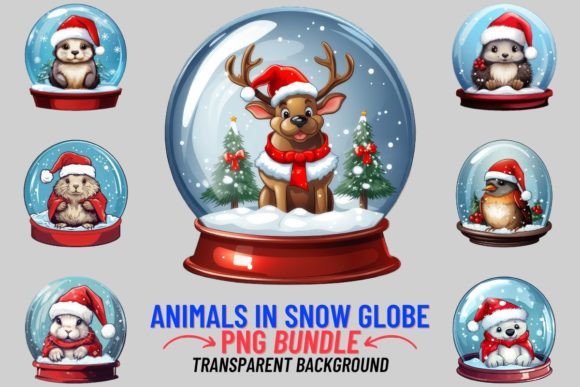 Download Xmas Animals in Snow Globe Sublimation - Sublimation Collection