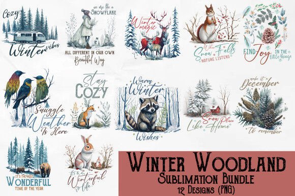Download Winter Woodland PNG Sublimation Bundle - Sublimation Collection