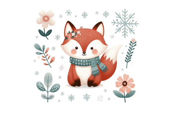 Download Cute Winter Fox PNG Sublimation - Sublimation Collection