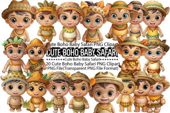 Download Cute Boho Baby Safari Sublimation Bundle - Sublimation Collection